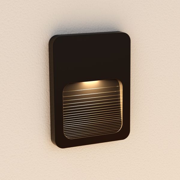 LED Wandleuchte / Treppenlicht STUFO für außen, IP44, flach, Downlight, eckig (Farbe, Lichtfarbe wählbar) Heißer Verkauf