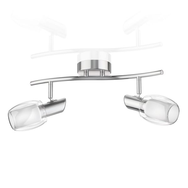 Deckenleuchte ELERA, zweiflammig inkl. LED E14 Lampe, chrom matt (Leuchtmittel wählbar)