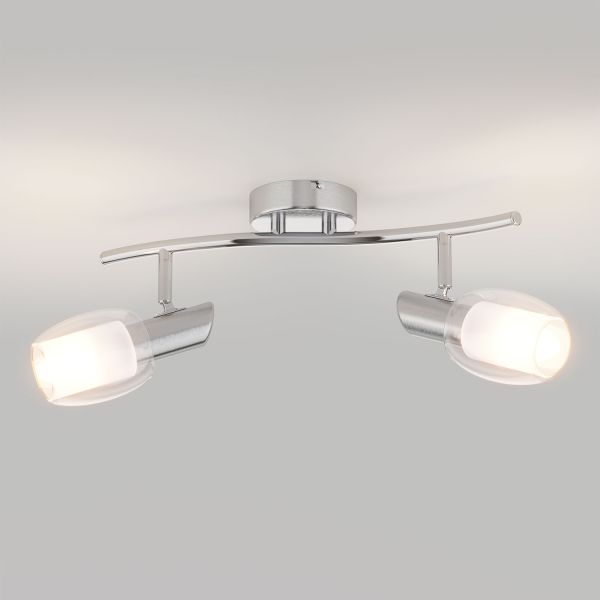 Deckenleuchte ELERA, zweiflammig inkl. LED E14 Lampe, chrom matt (Leuchtmittel wählbar) Online Outlet