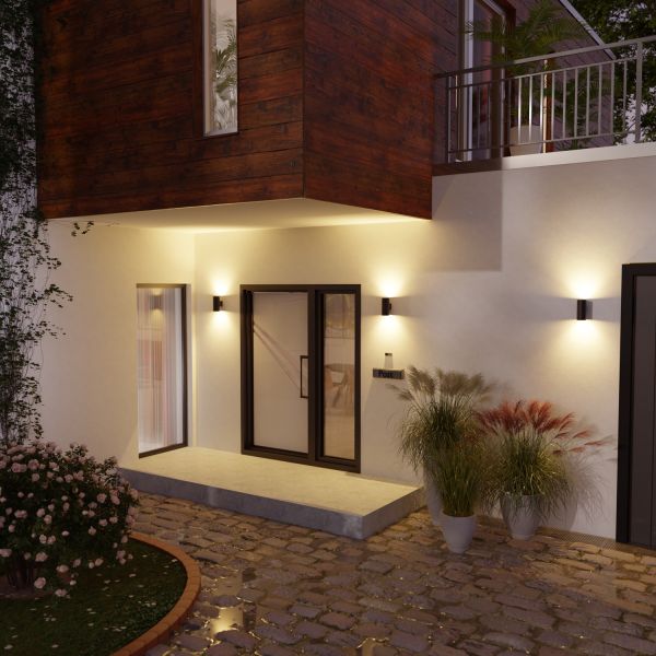Wandleuchte BIDO für außen, Aluminium, IP44, GX53 Up & Downlight (Leuchtmittel, Farbe wählbar) Nur für heute