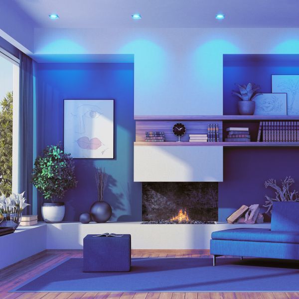 Deckeneinbaustrahler RIR Einbaurahmen eckig schwenkbar, inkl. Smart Home RGBW GU10 LED Lampe, 5,41W, 473lm (Farbe wählbar) Super Rabatt