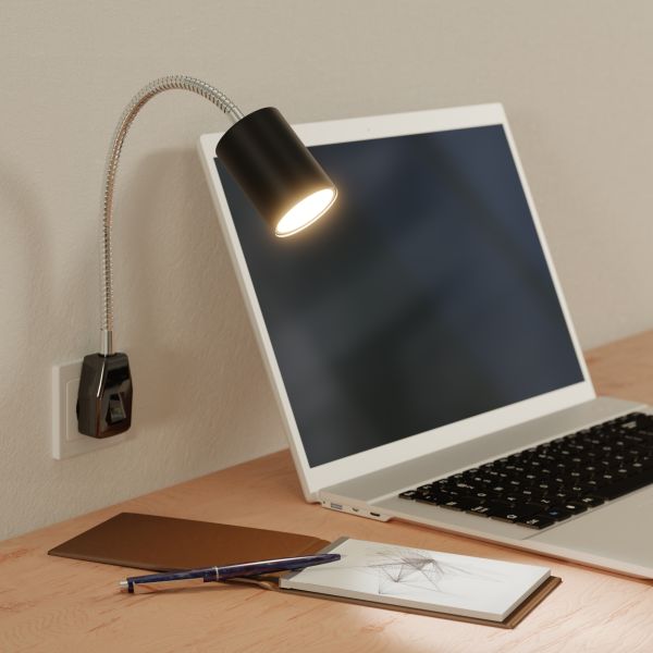 GU10 Steckdosenlampe WAIKA Schwanenhals, Schalter, inkl. Smart Home RGBW GU10 LED (Farbe wählbar) 50% Rabatt mit kostenlosem Versand