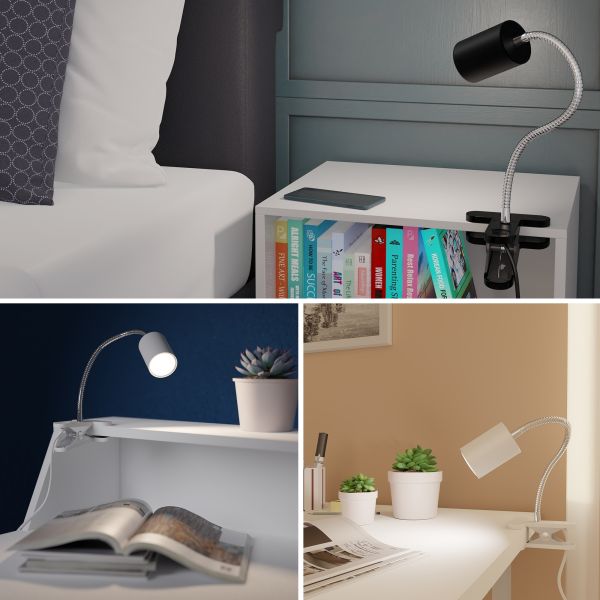 Klemmleuchte WAIKA mit Schwanenhals und Schalter, inkl. Smart Home RGBW GU10 LED Lampe, 5,41W, 473lm (Farbe wählbar) Fabrikladen
