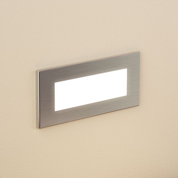 LED Treppenlicht / Wandeinbauleuchte für innen und außen, eckig, edelstahl, 123 x 60mm (Lichtfarbe wählbar) zollfrei