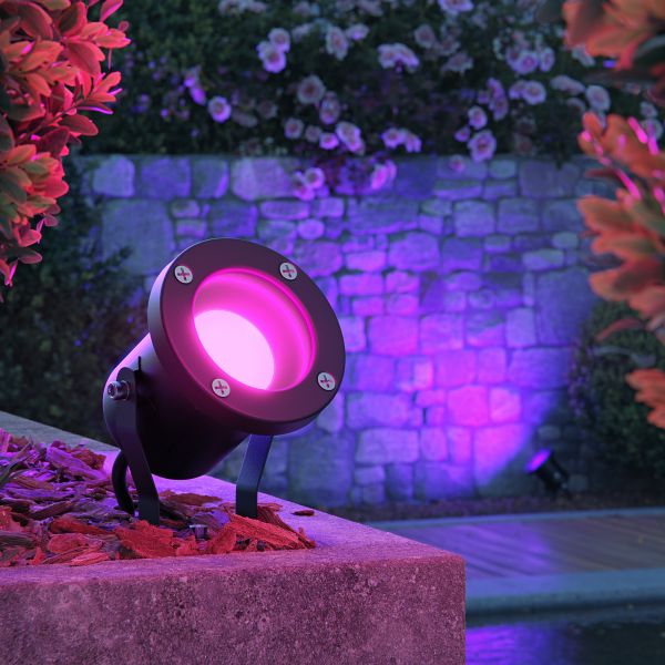 Gartenstrahler mit Erdspieß MIBU für außen, Edelstahl, inkl. Smart Home RGBW GU10 LED Lampe, 5,41W, 473lm (Farbe wählbar) Rabatte dieses Monats
