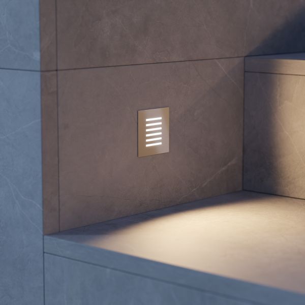 LED Treppenlicht / Wandeinbauleuchte FEX für innen und außen, Gitter, eckig, 85 x 85mm (Lichtfarbe wählbar) Hotsell