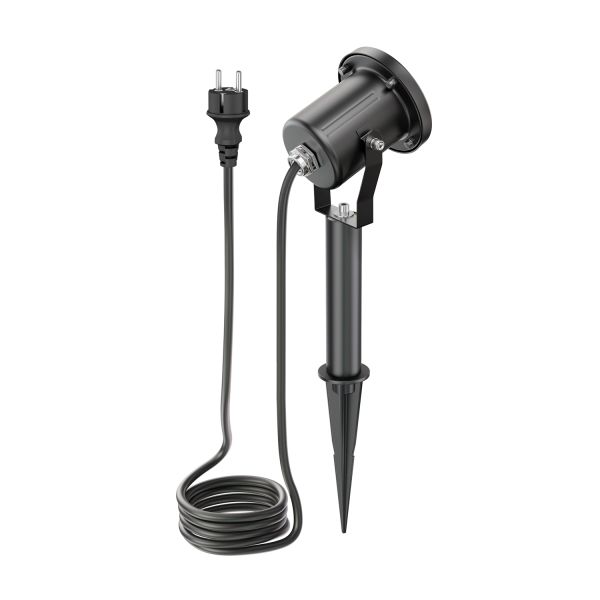 Gartenstrahler mit Erdspieß MIBU für außen Edelstahl, schwarz, inkl. Smart Home RGBW GU10 LED Lampe, 5,41W, 473lm Weihnachtsangebot