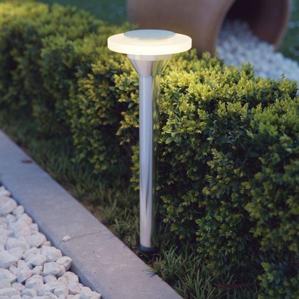 LED Gartenleuchte ALF chrom matt mit Erdspieß für außen, IP44 (Lichtfarbe, Set Vorschaltgerät wählbar) Vatertagsangebot