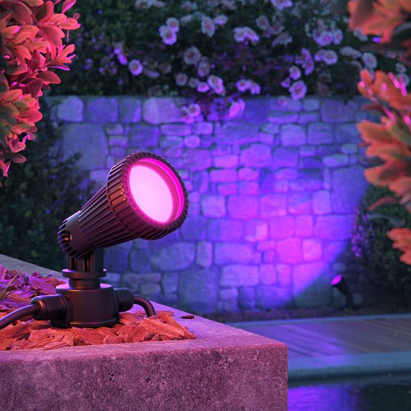 Gartenstrahler mit Erdspieß PIRK, für außen, IP44, schwarz, Stecker, inkl. Smart Home RGBW GU10 LEDs 473lm (Set, Mit Kabel wählbar) Neueste Mode