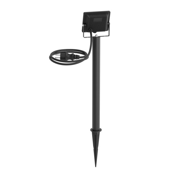 LED Gartenstrahler FLIN mit Erdspieß, 40cm Sockel & Stecker für außen, schwarz, Scheinwerfer, IP66 wasserfest, 10,93W 837lm warm-weiß Online Outlet