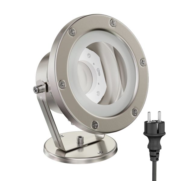LED Gartenstrahler BULA für außen, Edelstahl (Leuchtmittel wählbar)