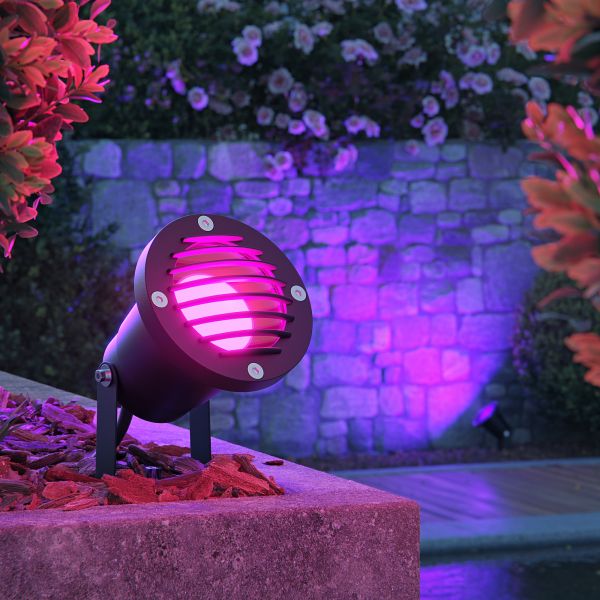 LED Gartenstrahler DUK, Gitter für außen, IP65, inkl. Smart Home RGBW GU10 LED Lampe 473lm (Farbe wählbar) Saisonale Angebote