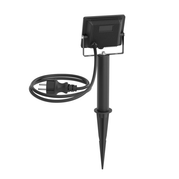 LED Gartenstrahler FLIN mit Erdspieß, 15cm Sockel & Stecker für außen, schwarz, Scheinwerfer, IP66 wasserfest, 10,93W 837lm warm-weiß Tägliche Deals