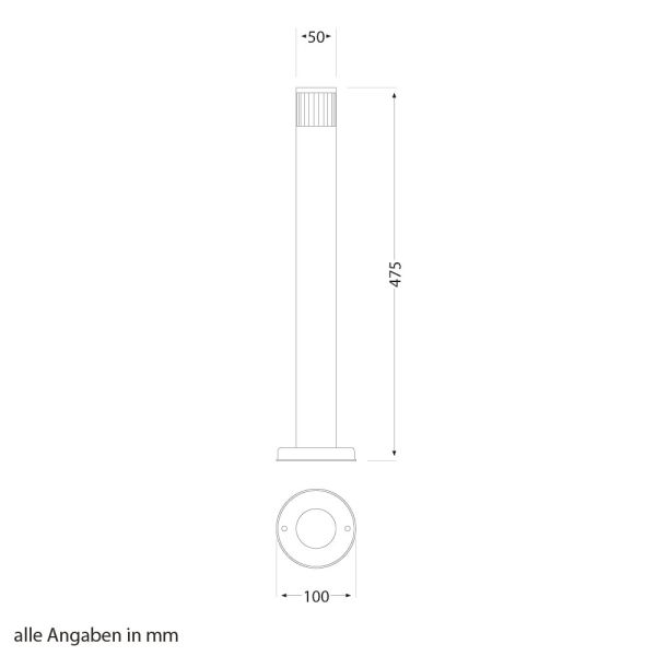 LED Wegelicht / Pollerleuchte / Gartenleuchte PILLAR für außen, IP54, 48 cm, aluminium, warmweiß Sonderangebote
