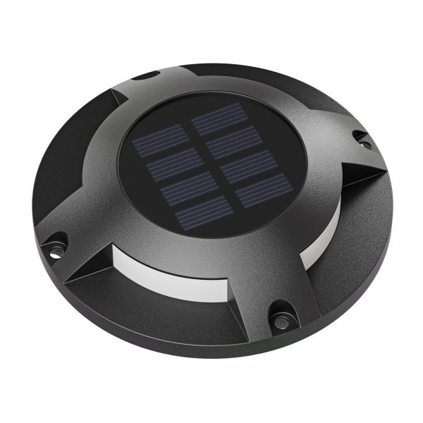 LED Solar-Bodenleuchte BUNSO für außen, IP65, Kunststoff, rund, 120 mm Ø, warmweiß Kostenlose Rückgabe