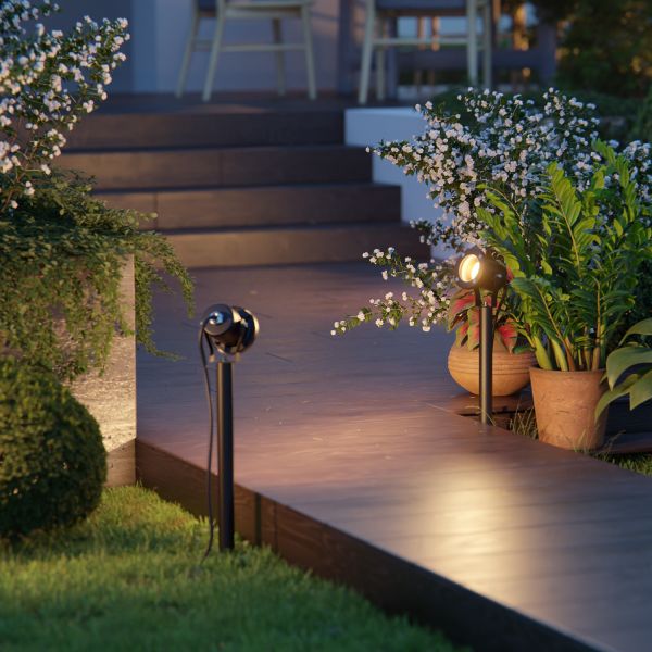 LED Gartenstrahler MIBU schwarz mit Erdspieß für außen Edelstahl (Leuchtmittel wählbar) Bis zu 50% Rabatt