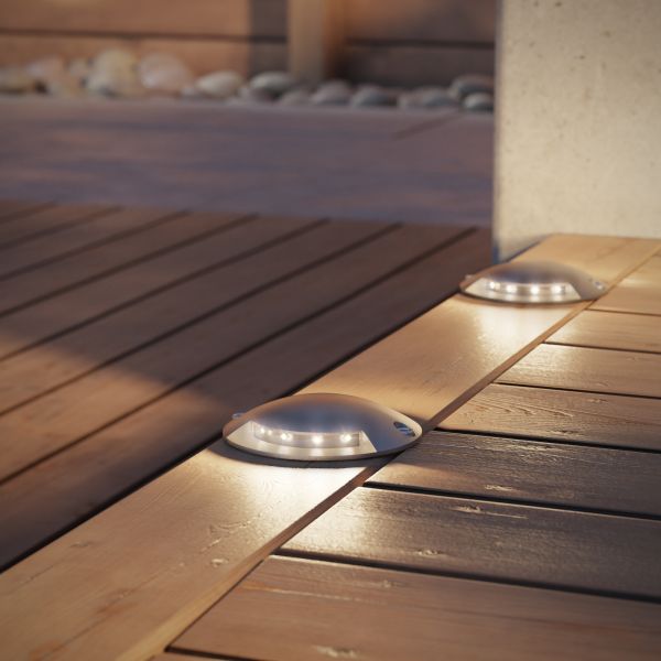 LED Boden-Aufbau-Leuchte Bunda 2-Beam, mit Dämmerungssensor, befahrbar (Farbe, Lichtfarbe, Set wählbar) Bis zu 65% Rabatt