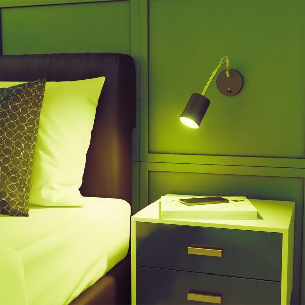 Leselampe WAIKA mit Schwanenhals und Schalter, inkl. Smart Home RGBW GU10 LED Lampe, 5,41W, 473lm (Farbe wählbar) Im Verkauf