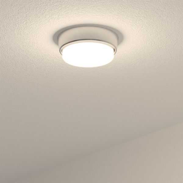 GX53 Lampen-Fassung INEL chrom rund flach 90mm Ø (Farbe, Leuchtmittel wählbar) Osterangebot