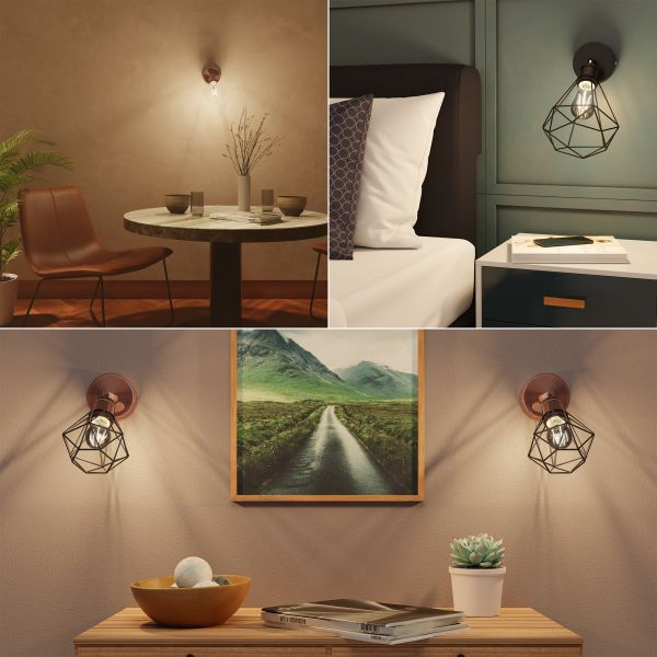 Wandleuchte RETRA, Schalter, rund, 1x E27 max. 60W (Farbe, Leuchtmittel wählbar) Online Outlet