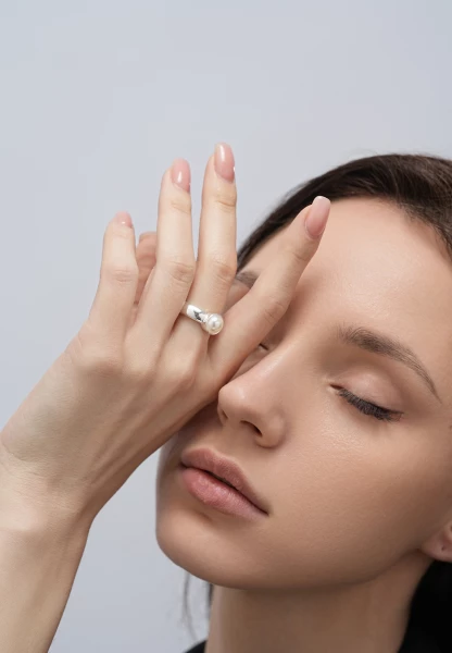 Leslii Ring silber Perle Tiefpreis