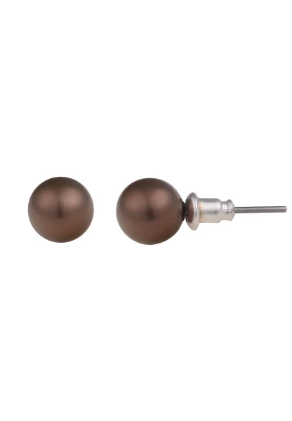 Leslii Damen-Ohrringe Daniela braune Perlen-Ohrringe Ohrstecker Modeschmuck Braun Zeitbegrenzte Promotion