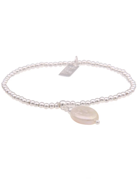 Leslii Armband Naturperle Silber Weiß Exklusivangebot