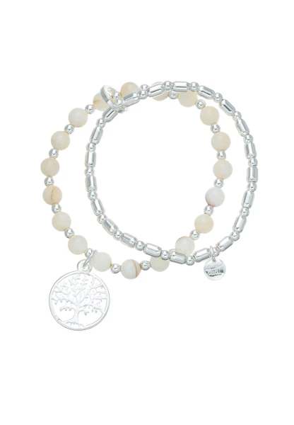 Leslii Armband Lebensbaum Kugeln Silber Online Outlet