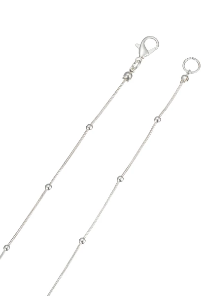 Leslii Lange Halskette Glasstein Silber Weiß Sonderangebot der Fabrik