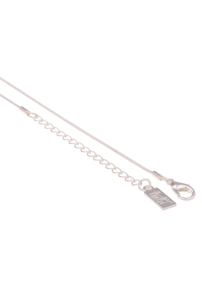 Leslii Lange Kette Oval-Anhänger Matt Silber 50% Rabatt mit kostenlosem Versand
