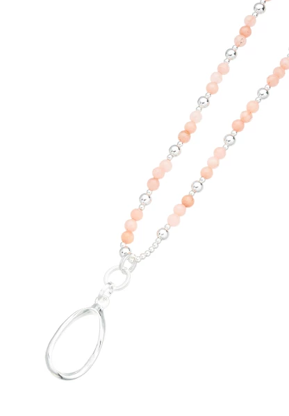 Leslii Lange Halskette Stein-Kugeln in Rosa Clearance-Verkauf