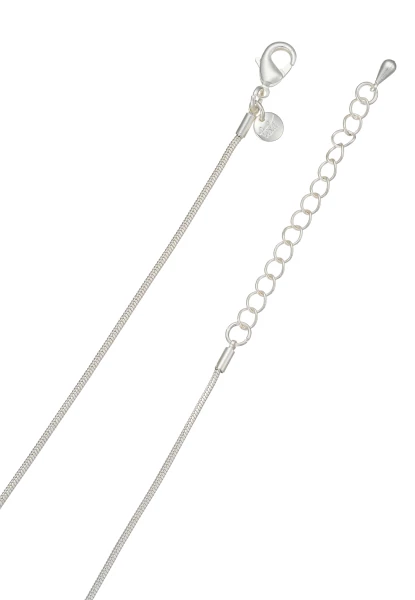 Leslii Lange Halskette Matt Oval Silber Schwarz 50% Rabatt für begrenzte Zeit