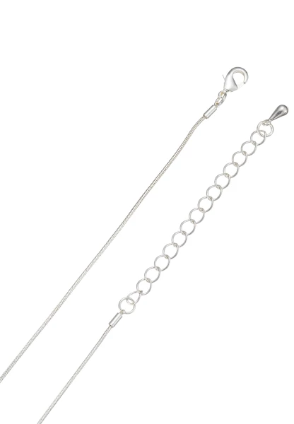 Leslii Lange Kette Tropfen in Silber Weiß Outlet