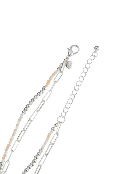 Leslii Kurze Kette Layering Glasperlen Beige Kostenloser Versand