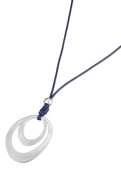 Leslii Lange Halskette Matt Oval in Blau Günstig kaufen