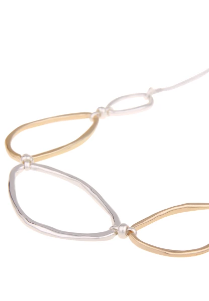 Leslii Kurze Halskette Bicolor Collier Silber Gold Preisnachlass