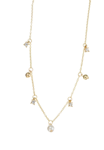 Leslii Kurze Kette Perle Kristall Gold Cyber Monday