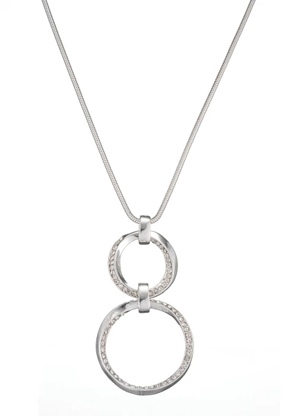Leslii Lange Kette Glitzer Ringe Silber Exklusive Angebote