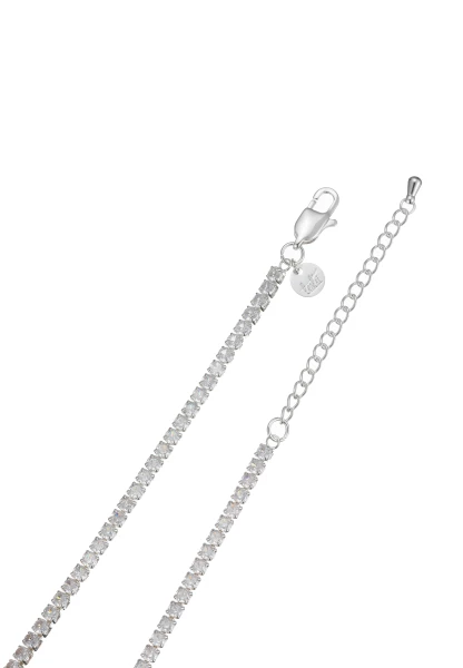Leslii kurze Halskette Stainless Kristall versilbert in Silber/Weiß Kauf eins, bekomm eins gratis