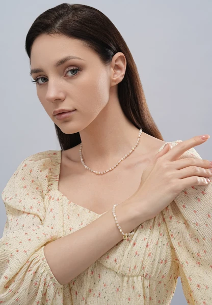 Leslii kurze Halskette Stainless Pearls in Weiß Sonderangebote