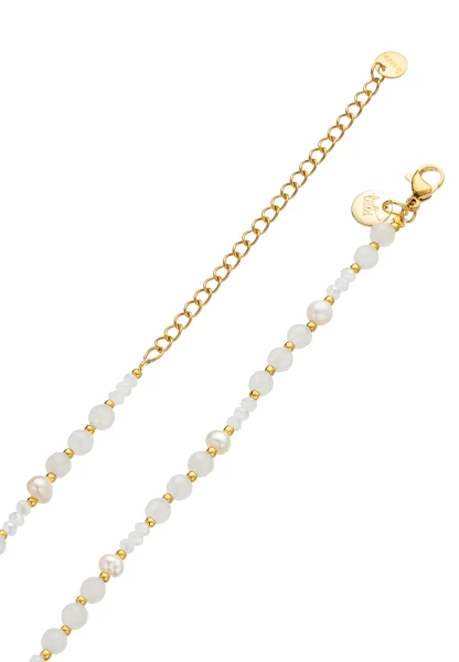 Leslii kurze Halskette Stainless Pearls in Weiß Sonderangebote