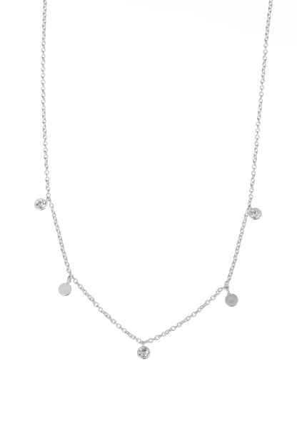 Leslii kurze Kette Recycled Kristall versilbert Super Sparpreis