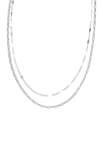 Leslii kurze Layering-Kette Recycled versilbert Wochenangebot