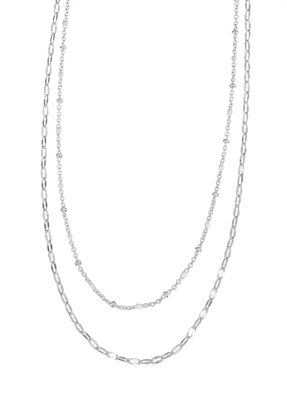 Leslii kurze Layering-Kette Recycled versilbert Begrenzte Freigabe