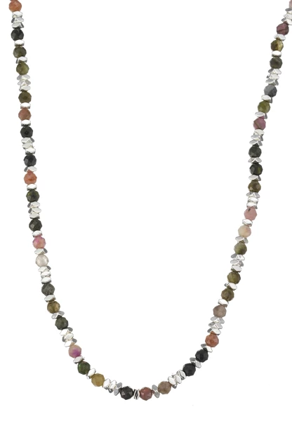 Leslii Kurze Halskette Steine Multi Silber Letzte 3 Tage
