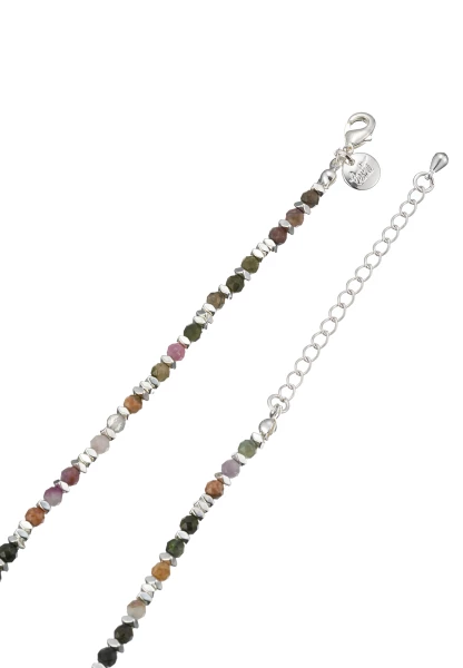 Leslii Kurze Halskette Steine Multi Silber Letzte 3 Tage