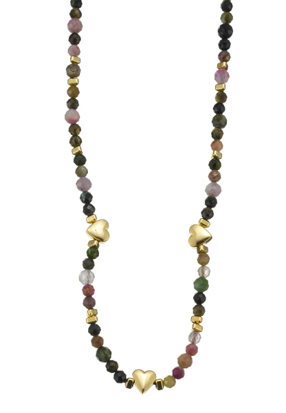 Leslii Kurze Halskette Kristall Herz-Kette 14k Gold Multi JETZT KAUFEN