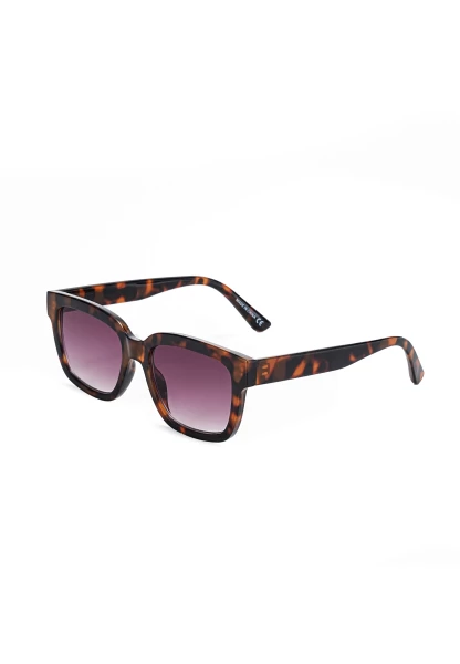 Leslii Sonnenbrille Damen Horn-Look braune Designerbrille Sunglasses Kunststoff Braun Letzter Tag