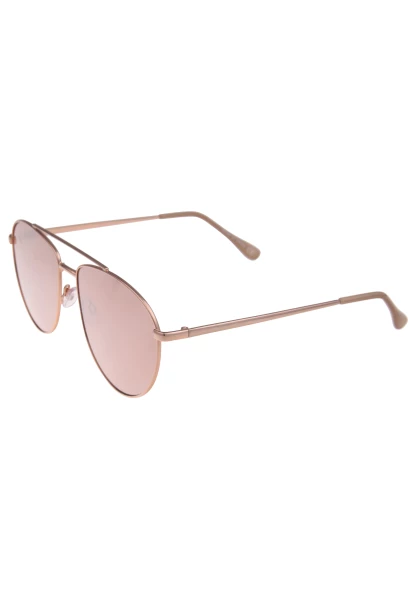 Leslii Sonnenbrille Damen Piloten-Brille Doppelsteg Designerbrille Sunglasses Metall Roségold Super Rabatt