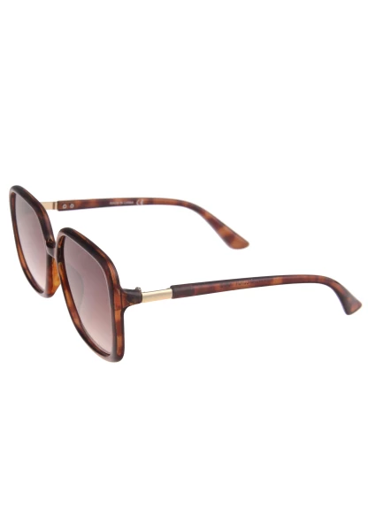 Leslii Sonnenbrille Damen Square Horn-Optik braune Designerbrille Sunglasses Kunststoff Braun 50% Rabatt mit kostenlosem Versand